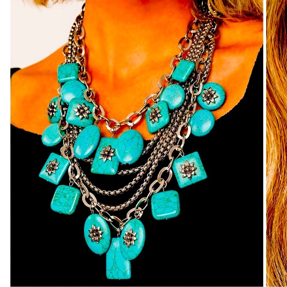 Paparazzi Jewelry - 🩵🩶🩵 THE “BOUNTIFUL” TURQUOISE & SILVER ZI NECKLACE & EARRINGS ~ PAPARAZZI❗️🩵🩶🩵